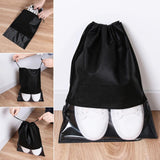 5Pcs Portable Shoes Bag Travel Sport Storage Pouch Drawstring Dust Black 44x32cm