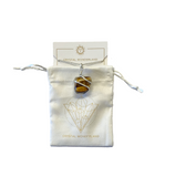 Infinity Loop Crystal Tumbled Collection Tiger Eye Pendant Silver Healing