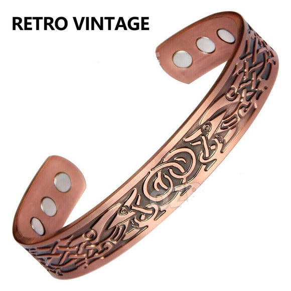 Copper Magnetic Bracelet Arthritis Pain Relief Healing Therapy - Retro