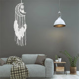 Moon Crescent Feather Dream Catcher Wall Hanging Tapestry Woven Nursery Craft