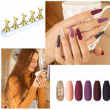 2 Sets Acrylic Nail Art Practice Display Stand Magnetic Tips Holders Assorted