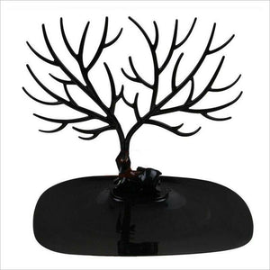 Black Jewelry Earrings Necklace Ring Rack Holder Display Stand Tree Organizer