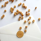 100x Retro Sealing Wax Beads Wax Seal Stamp Beaded For Wedding Craft Decor -Gold