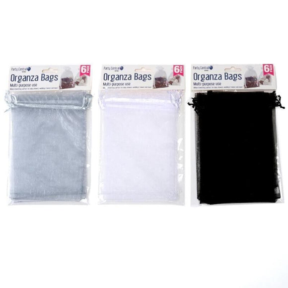 12x Organza Bags Multi-Purpose Pouch Gift Jewellery Wedding Bag- Silver 12x17 cm