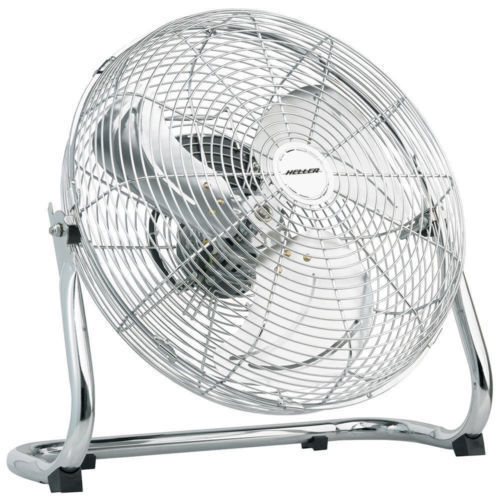 Heller 45cm 100w High Velocity Floor Desk Circulator Cooling Fan Chrome