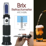 Brix Refractometer ATC 0-32% Specific Gravity Hydrometer For Homebrew Beer Wort