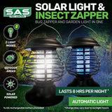 Solar Powered Mosquito Killer Lamp Fly Trap Zapper Bug Insect Garder Light