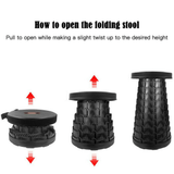 1x Portable Retractable Telescopic Folding Stool Seat Camping Travel Chair