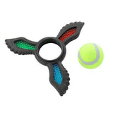 2x Dog Toy Fetch Flyer Foam Dart w/ Tennis Ball Durable Rubber Pet Puppy Toy BLK