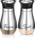 2 pieces Salt And Pepper Shakers Set Premium Stainless Steel Set - Black