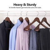 6pcs High-Grade Wide Shoulder Wooden Coat Hangers Smooth Solid Wood Suit Hanger