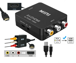 Composite AV CVBS 3RCA to HDMI Video Cable Converter 1080p Upscaling