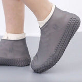 Grey Waterproof Silicone Shoe Cover Protective Water Rubber Boot Overshoe S
