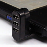 3 Port USB HUB Distribution Splitter Adapter Super Speed Data Hub Laptop - Black