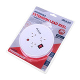Extension Lead Reel with 3 Outputs & Surge Protection 150mm Diameter White 3m