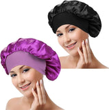 2 Pcs Silk Bonnet with Soft Elastic Band, Breathable Satin Hair Bonnet Sleeping