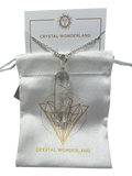 Clear Quartz Double Pointed Terminated Crystal Pendant Necklace Silver Healing