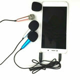 Mini Microphone Portable Vocal Instrument Mic for Mobile Phone Laptop -Silver