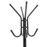 12 Hook Cloth Hanger Stand Hat Clothes Rack Metal Tree Storage - Black