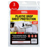 3Pcs Plastic Drop Sheet Protection 4m x 6m