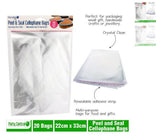 60x Peel & Seal Cellophane Bag Self Adhesive Clear Food Jewellery 22x33cm