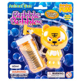 2pc Bubbles Push Button Gun Animal Design Wands Non-Toxic Assorted 60ml