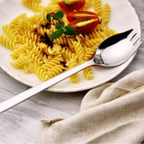 5Pcs Stainless Steel Spork Soup Salad Noodle Spoon Fork Cutlery Tableware Silver