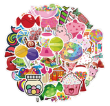 50x Candy Cupcake Lolly Jelly Beans Stickers Mix Bomb Vinyl Decal Laptop Phone
