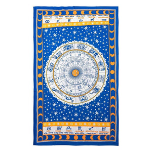 Zodiac Calender Blue Altar Scarf Fashion Cloth Decor Art Poster 140x210CM