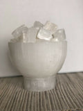 Selenite Firebowl with Lamp Chunks Rocks Natural Raw Crystal Healing Mineral