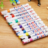 12pcs Multicolored Rubber Permanent Paint Marker Pens Car Tyre Tread Waterproof