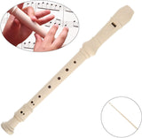 Soprano Recorder German Style 8 Hole Ivory Descant 3 Piece ABS Resin Clean Rod