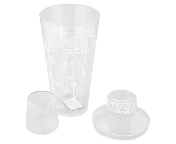 Bartender Acrylic Cocktail Shaker 750ml 3 Piece Set Beverage Drink