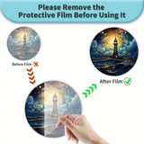 Lighthouse Suncatcher Acrylic Window Colorful Hanging Home Decor 15cm- Style 03