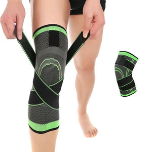 Knee Sleeve 3D Weaving Knee Brace Leg Joint Support Sports Black and Green