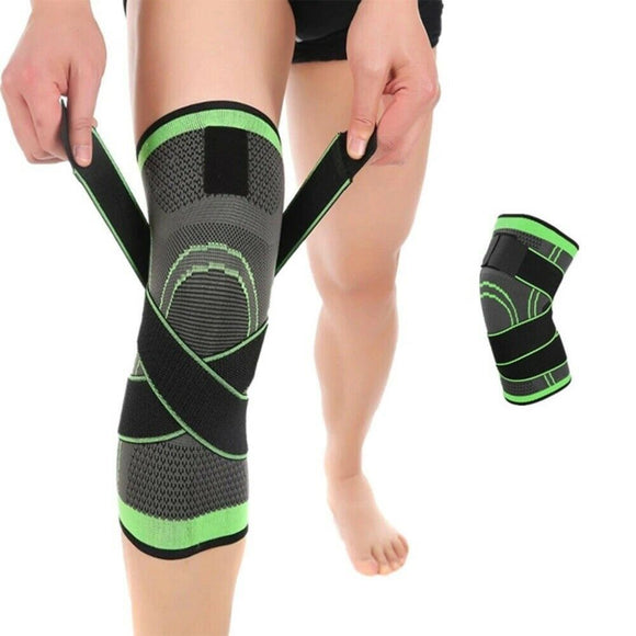 Knee Sleeve 3D Weaving Knee Brace Leg Joint Support Sports Black and Green