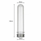 50x Plastic Lab Test Tubes Metal Cap Screw Lid Round Bottom Wedding Party 45ml