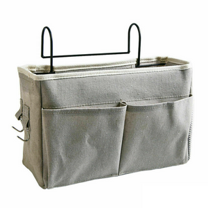 Bedside Caddy Hanging Storage Bed Holder Couch Organizer Bag Pocket - Grey