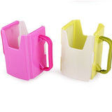 Juice Drink Pouch Box Adjustable Handles Toddler Baby Kids Milk Cup Holder -Pink