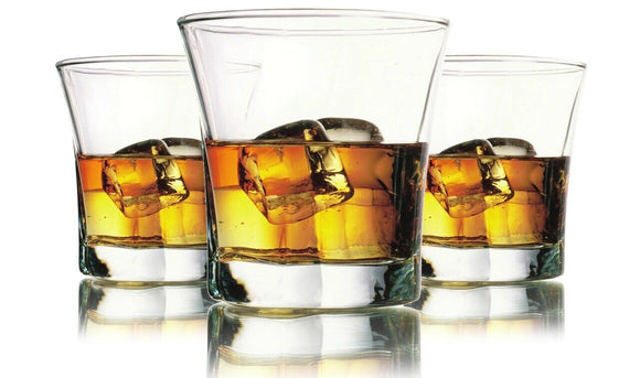 Set of 6 Clear Short Glass Blaze Tumblers Water Drinking Glasses Drink 280ml