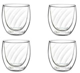 4x Double Wall Glass Cup Glasses Mug Hot Cold Drink Eliza Coffee Latte Tea 250ml