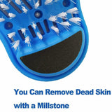 1Pc Foot Scrubber Massager Shower Feet Cleaner Exfoliating Bath Wash Slipper Brush - Blue