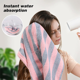 Fast Dry Microfibre Hair Towel Drying Turban Bath  Wrap Hat Spa Cap Grey/Pink