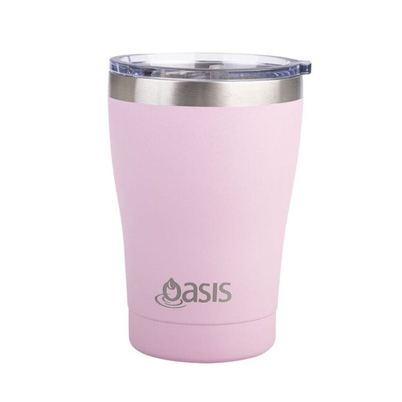 Oasis Travel Cup Double Walled Stainless Steel BPA-Free Design - Carnation 350ml