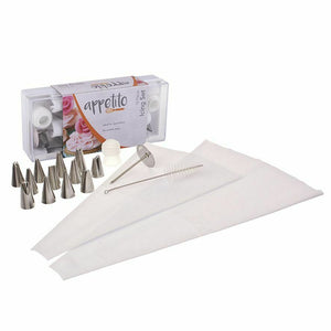 Appetito Icing Set Piping Nozzle Reusable Bags Cake Decorating Set Of 18Pcs