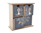 Mandala Boho 4 Drawer Wooden Organizer Jewellery Mini Drawer Home Decoration