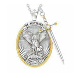 The Archangel St Michael Pendant Prayer Catholic Patron Necklace Sword Lord Gift