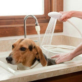 Pet Shower Spray Hose Single Tap Sink Bath Washing Holder Dog Head Attachment