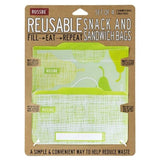 Set of 4 Reusable Snack & School Sandwich Pouches Reusable Lunch Bag Pear Linen