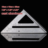 1x Protractor Miter Speed Square 7" Aluminum Triangle Metric Imperial Carpenter